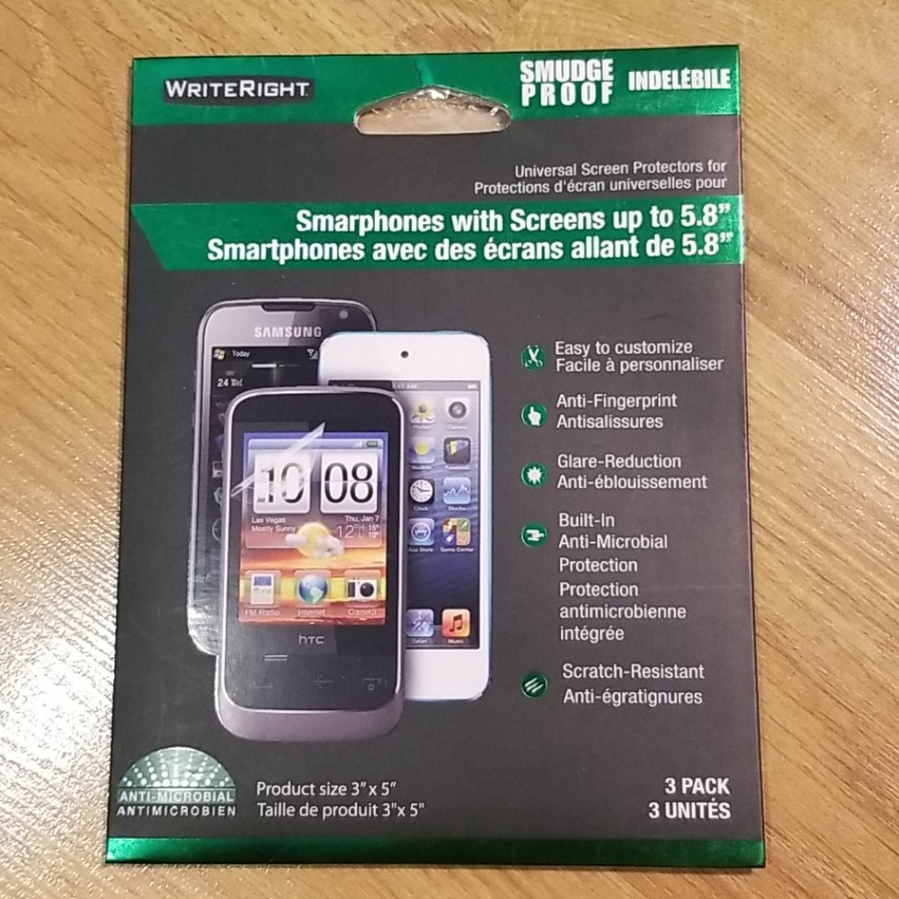 Universal screen protector for smartphones to 5.8"
